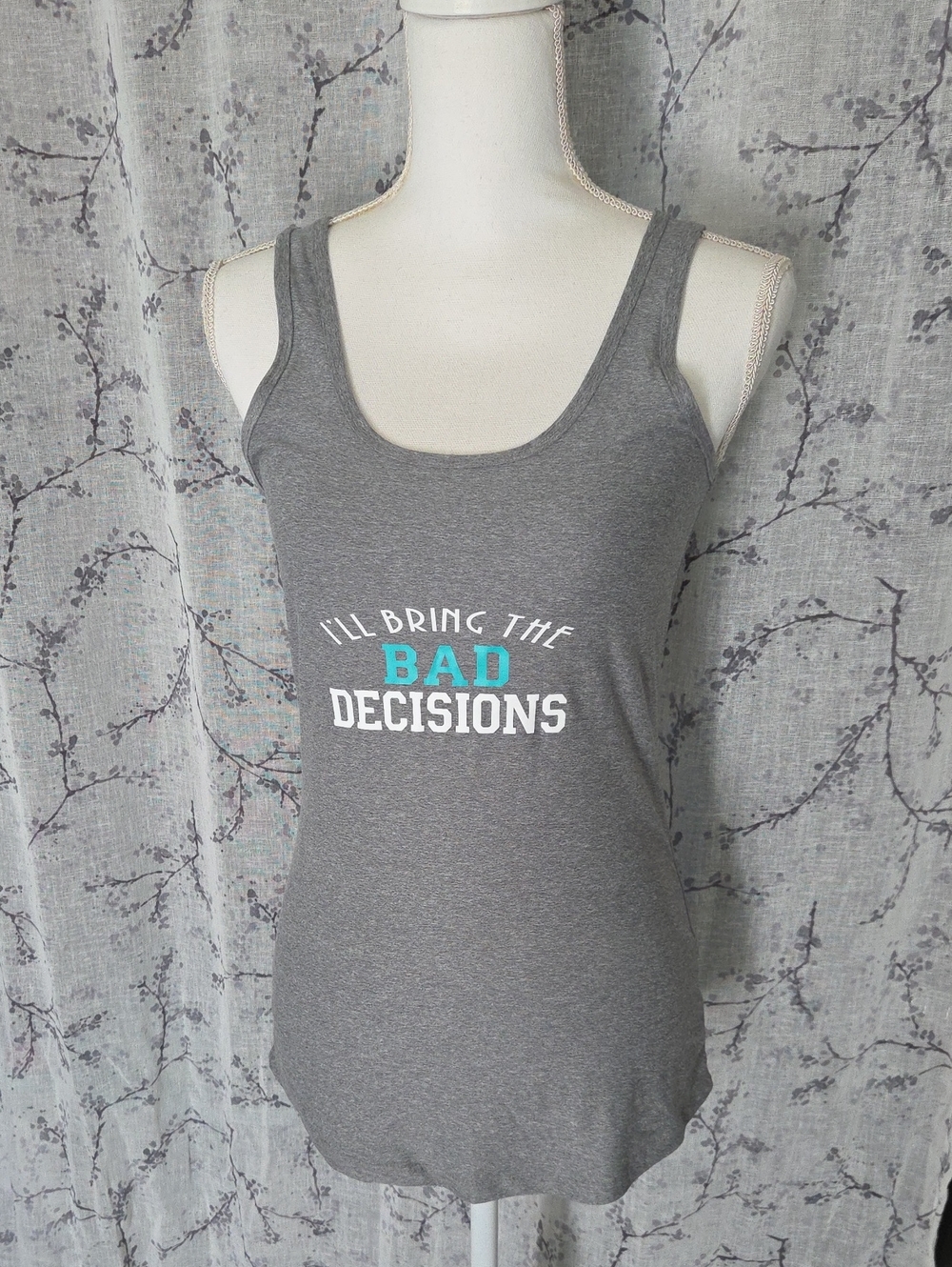 Gray Women’s Scoop Neck Tank - 'I'll Bring the Bad Decisions'